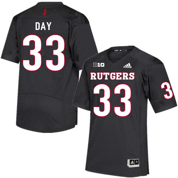 Men #33 Parker Day Rutgers Scarlet Knights College Football Jerseys Sale-Black
